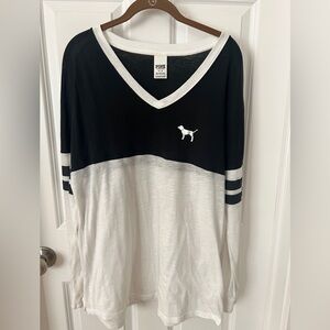 Victoria Secret Pink bling studded logo long sleeve shirt. Size M